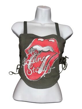 The Rolling Stones Corset Tank Top – Olive Green – Size Medium